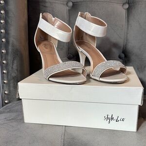 Style & Co. Rhinestone Embellished Ankle Strap Heels